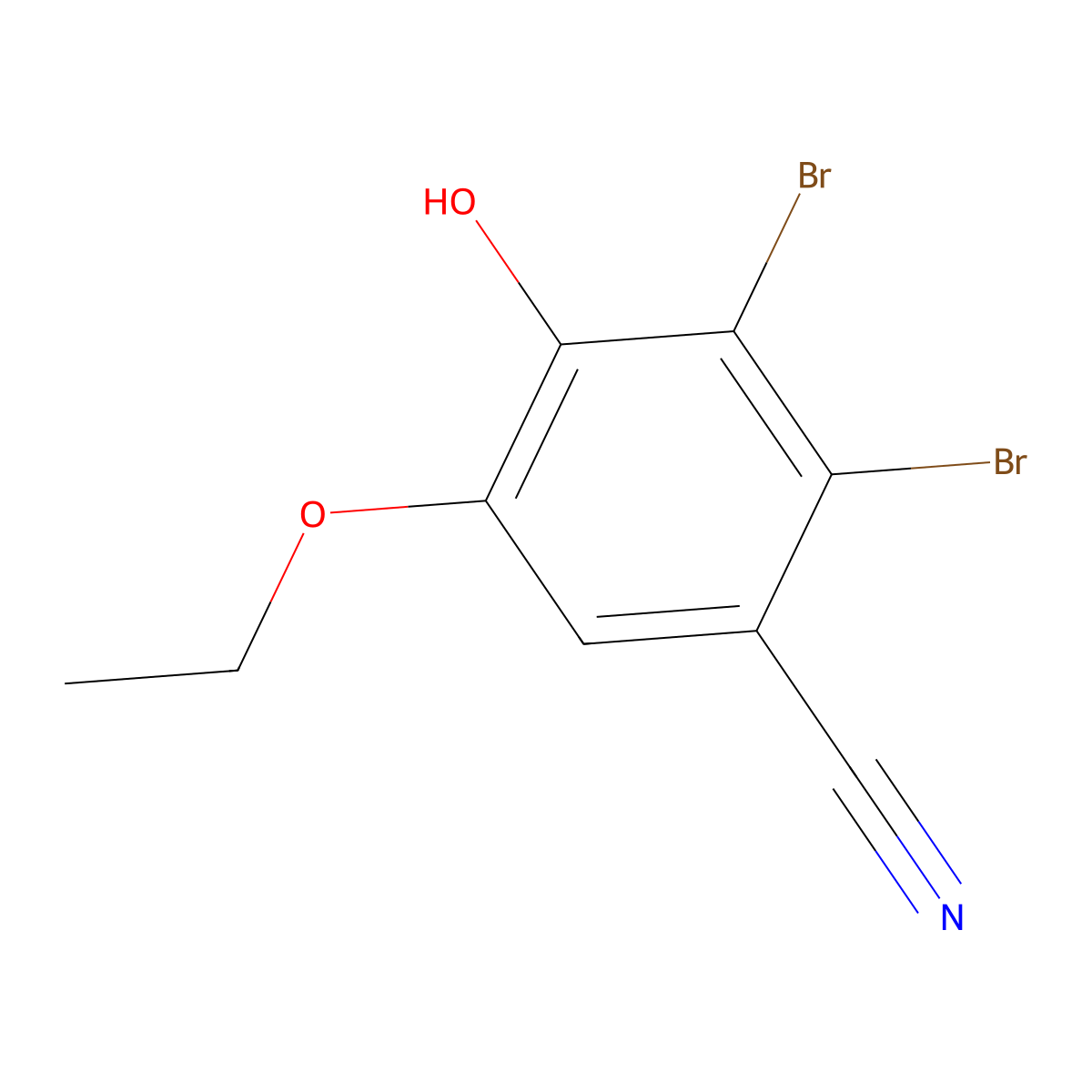 2,3-Dibromo-5-ethoxy-4-hydroxybenzonitrile molecular structure, CAS 330462-59-4