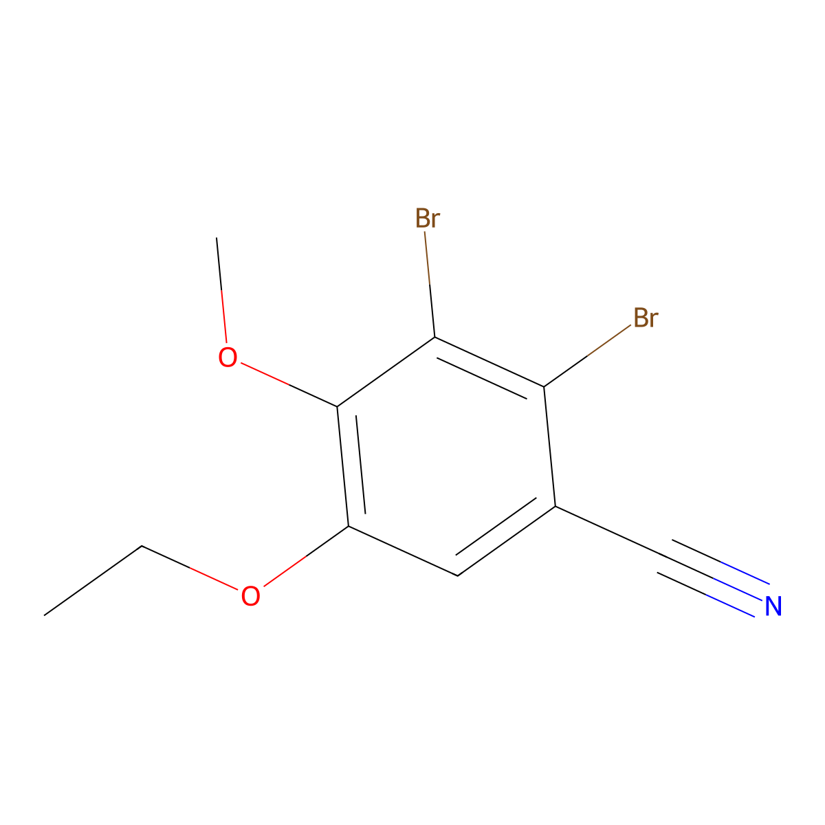 2,3-Dibromo-5-ethoxy-4-methoxybenzonitrile molecular structure, CAS 330462-60-7