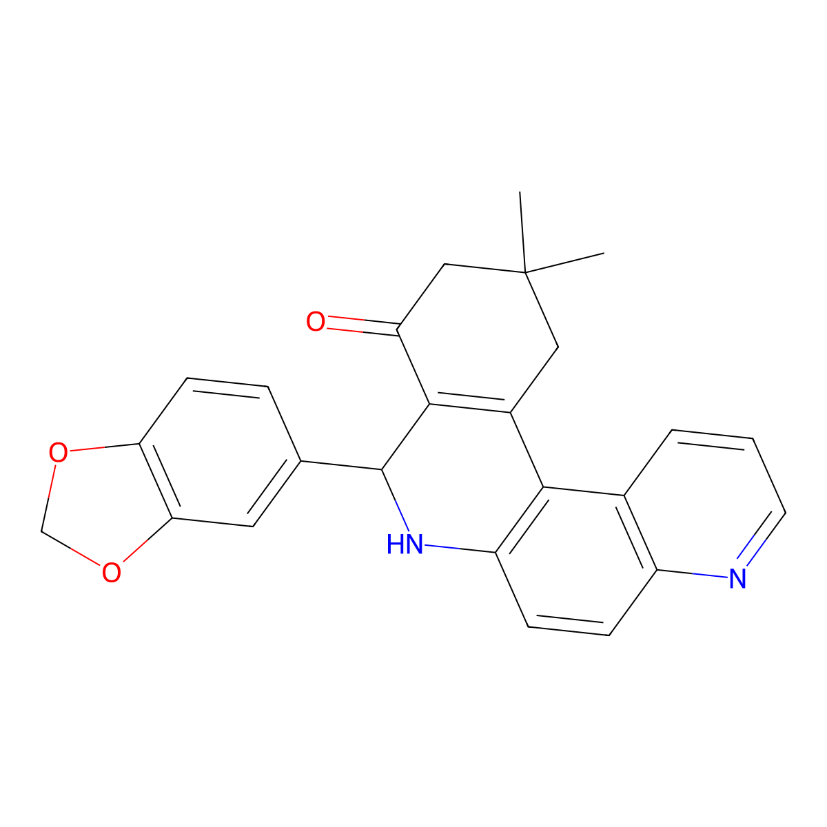 8-(1,3-Benzodioxol-5-yl)-11,11-dimethyl-7,8,10,12-tetrahydrobenzo[a][4,7]phenanthrolin-9-one molecular structure, CAS 330465-71-9