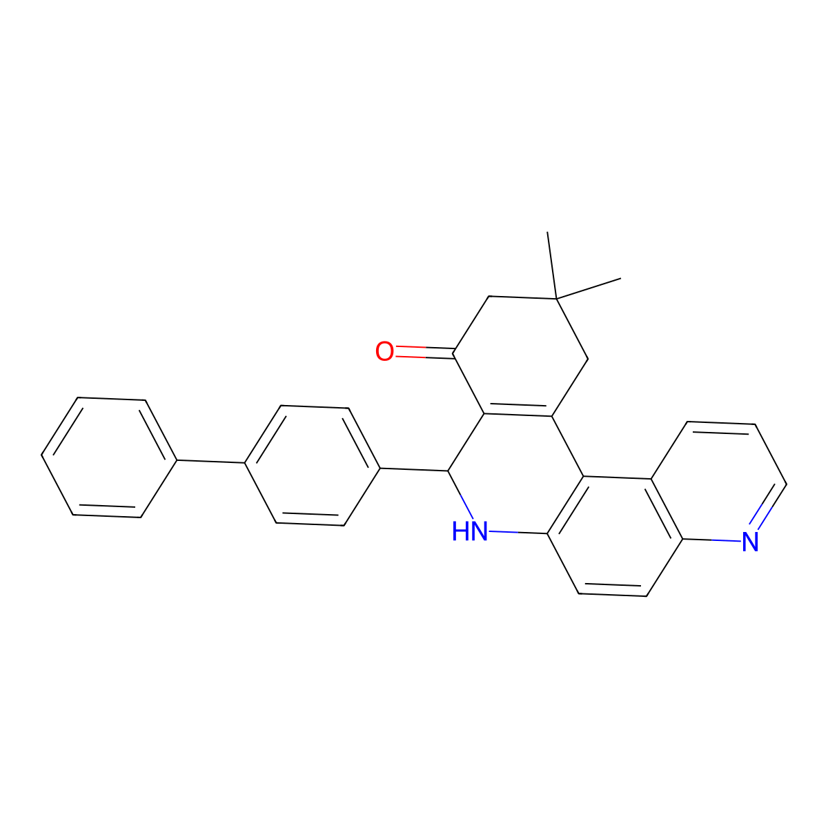 8-[1,1'-biphenyl]-4-yl-11,11-dimethyl-8,10,11,12-tetrahydrobenzo[a][4,7]phenanthrolin-9(7H)-one molecular structure, CAS 330465-72-0