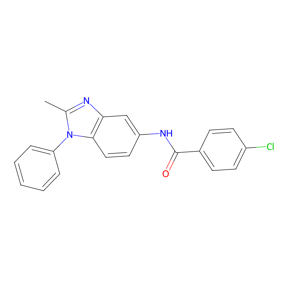 4-chloro-N-(2-methyl-1-phenyl-1H-benzo[d]imidazol-5-yl)benzamide molecular structure, CAS 330466-04-1