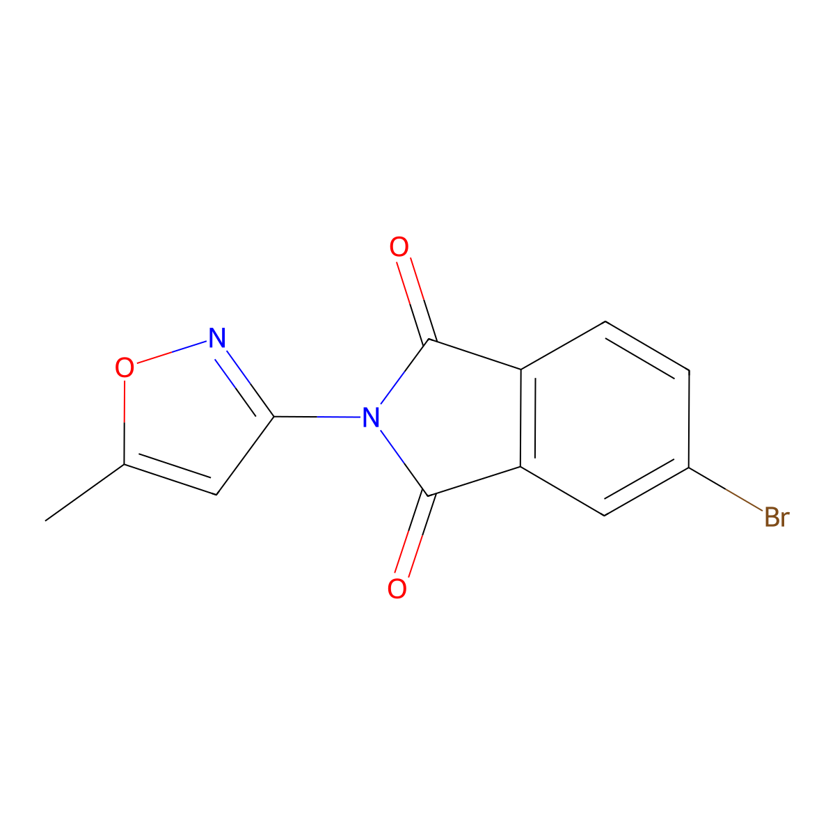 5-Bromo-2-(5-methyl-1,2-oxazol-3-yl)isoindole-1,3-dione molecular structure, CAS 330466-19-8