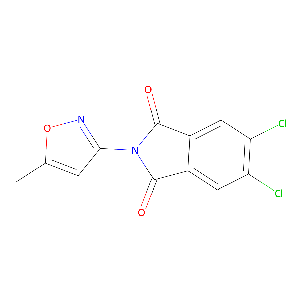 5,6-Dichloro-2-(5-methyl-1,2-oxazol-3-yl)isoindole-1,3-dione molecular structure, CAS 330466-21-2