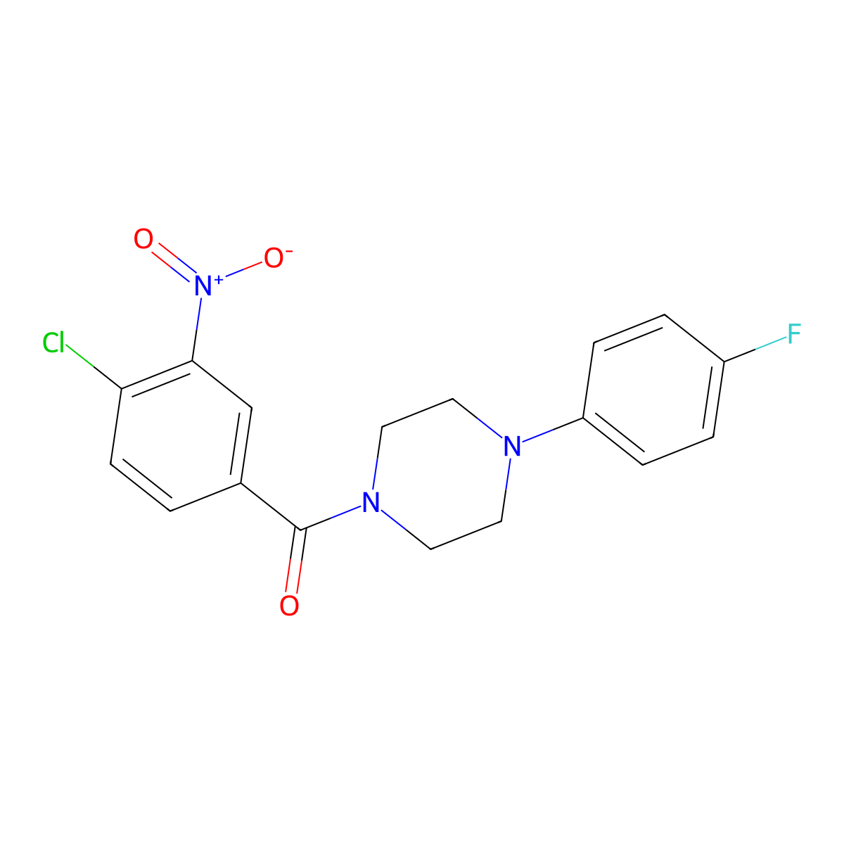 (4-Chloro-3-nitrophenyl)(4-(4-fluorophenyl)piperazin-1-yl)methanone molecular structure, CAS 330466-37-0