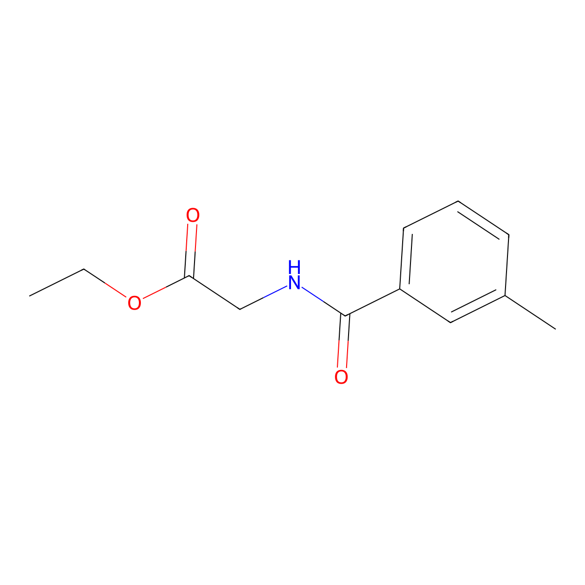 Ethyl 2-[(3-methylbenzoyl)amino]acetate molecular structure, CAS 330466-40-5
