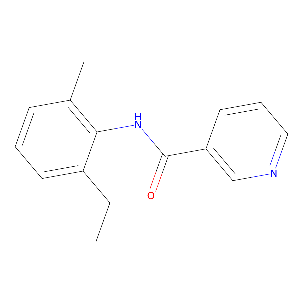 N-(2-ethyl-6-methylphenyl)pyridine-3-carboxamide molecular structure, CAS 330466-44-9