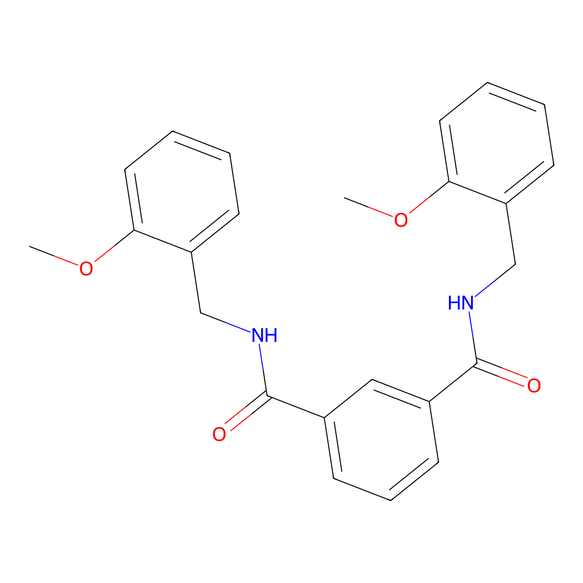 N~1~,N~3~-bis(2-methoxybenzyl)isophthalamide molecular structure, CAS 330466-55-2