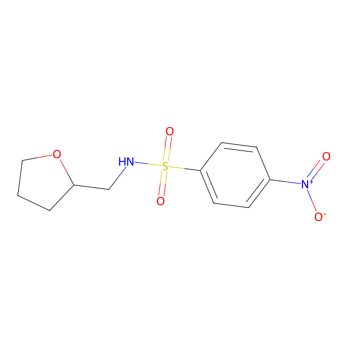 4-nitro-N-(oxolan-2-ylmethyl)benzenesulfonamide molecular structure, CAS 330466-96-1