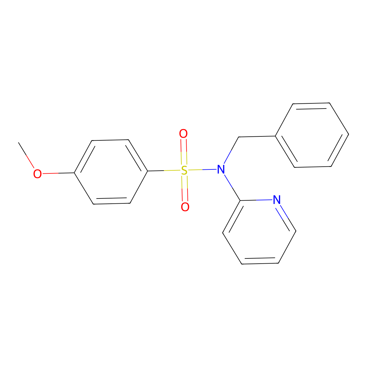 N-benzyl-4-methoxy-N-pyridin-2-ylbenzenesulfonamide molecular structure, CAS 330467-02-2