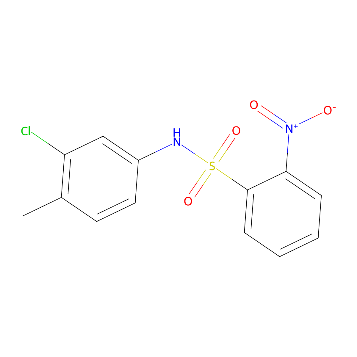 N-(3-chloro-4-methylphenyl)-2-nitrobenzenesulfonamide molecular structure, CAS 330467-05-5