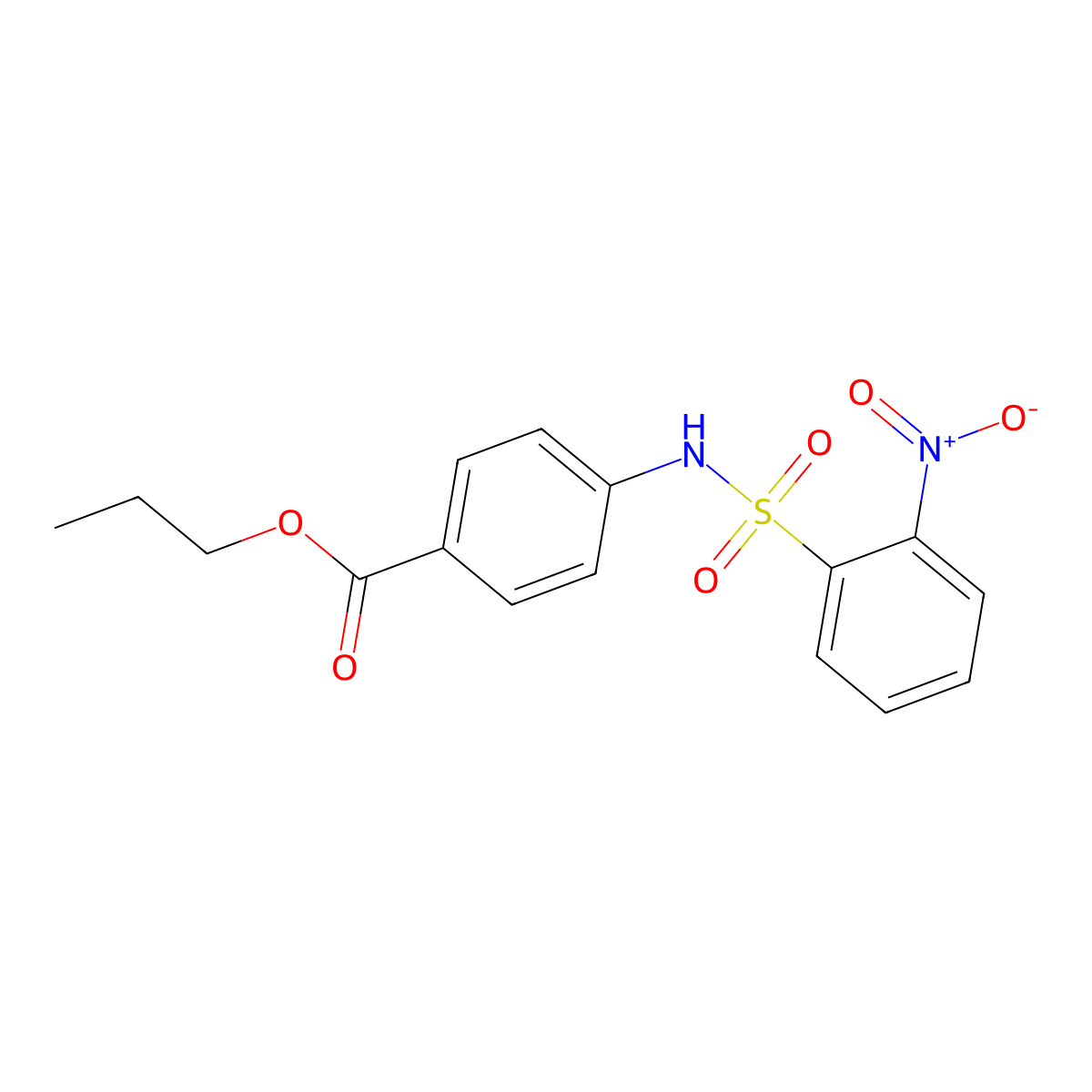 Propyl 4-{[(2-nitrophenyl)sulfonyl]amino}benzoate molecular structure, CAS 330467-09-9