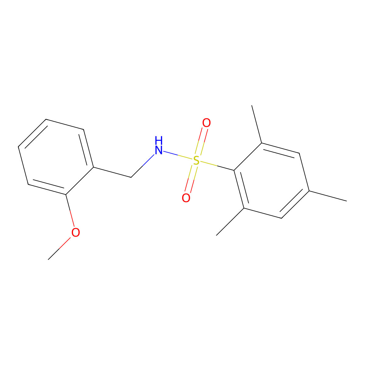N-(2-methoxybenzyl)-2,4,6-trimethylbenzenesulfonamide molecular structure, CAS 330467-17-9