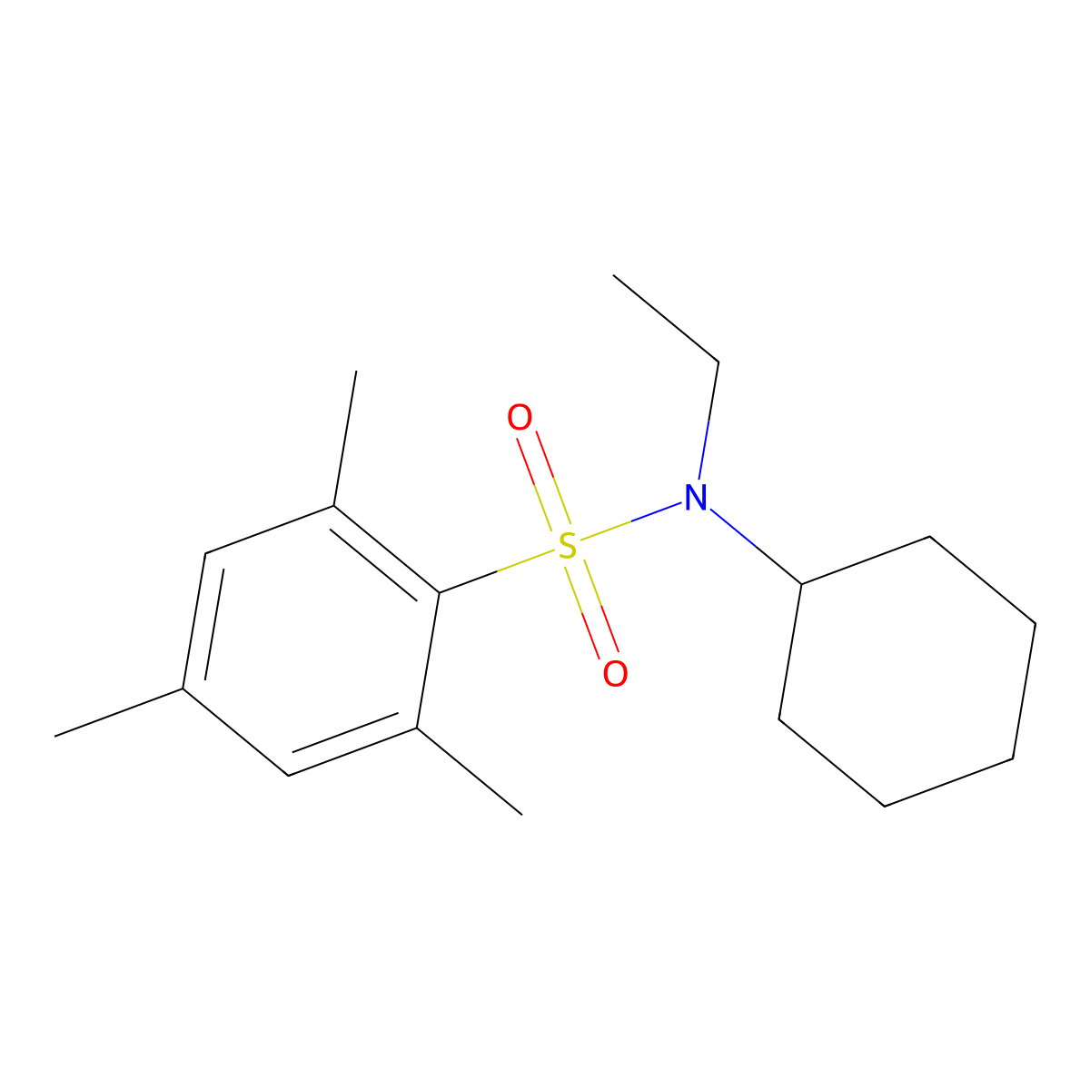 N-cyclohexyl-N-ethyl-2,4,6-trimethylbenzenesulfonamide molecular structure, CAS 330467-19-1