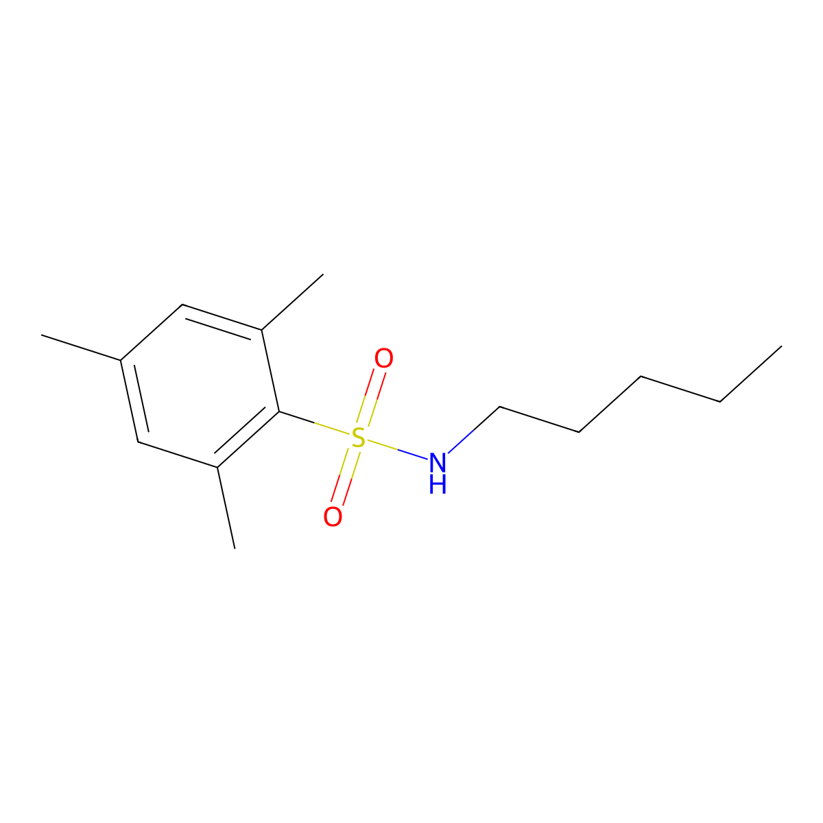 2,4,6-trimethyl-N-pentylbenzenesulfonamide molecular structure, CAS 330467-20-4