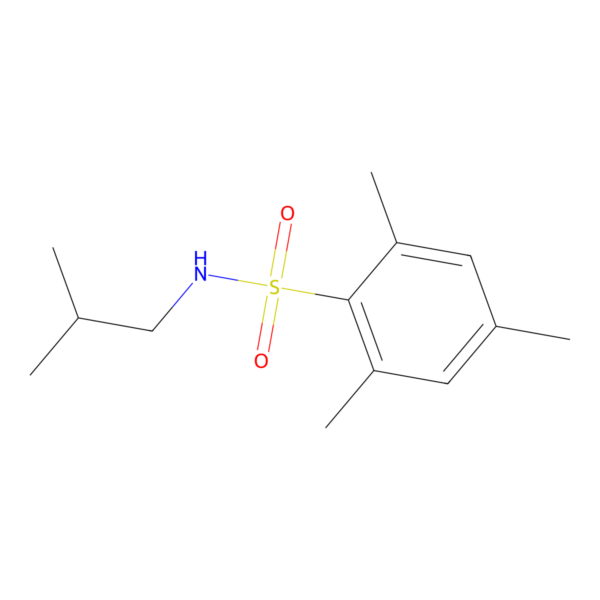 2,4,6-trimethyl-N-(2-methylpropyl)benzenesulfonamide molecular structure, CAS 330467-22-6