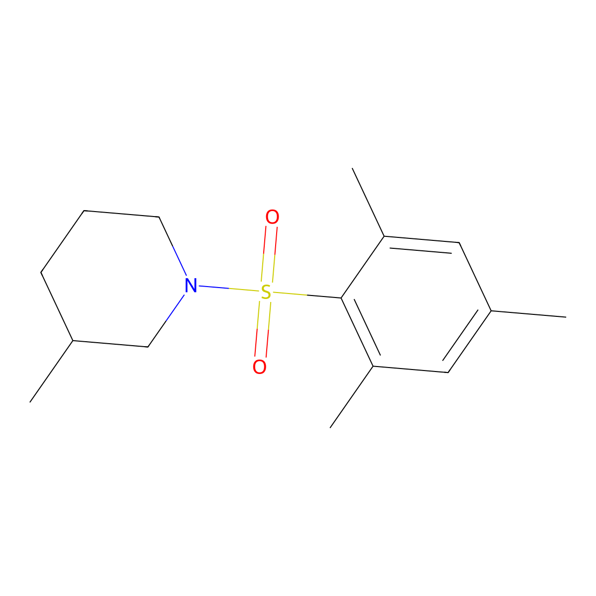 1-(Mesitylsulfonyl)-3-methylpiperidine molecular structure, CAS 330467-24-8