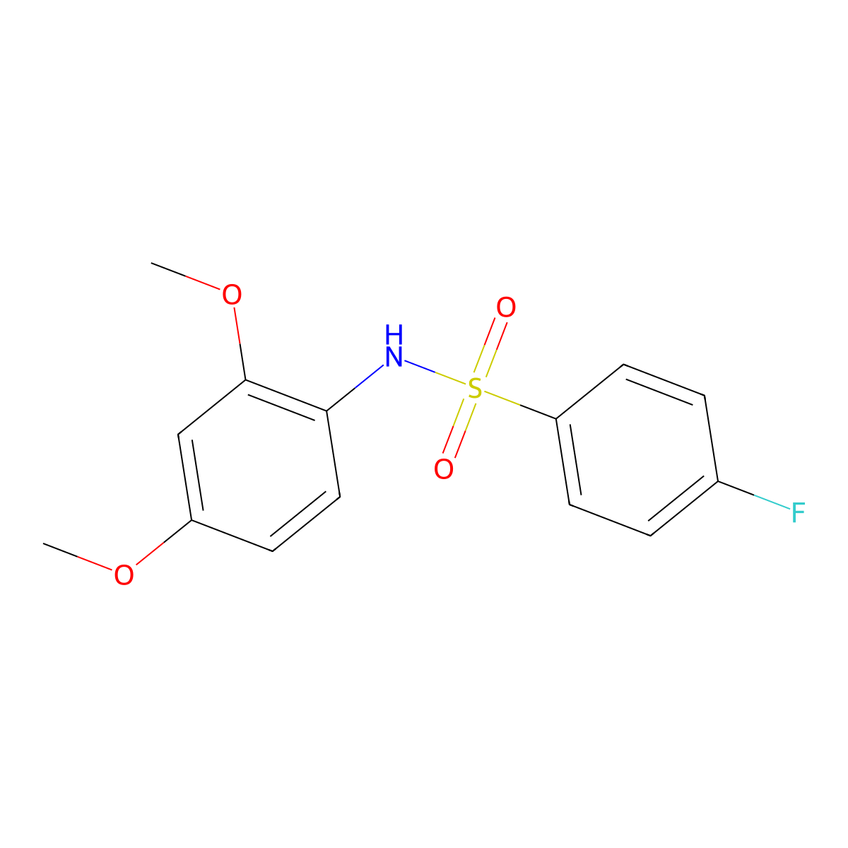 N-(2,4-dimethoxyphenyl)-4-fluorobenzenesulfonamide molecular structure, CAS 330467-26-0