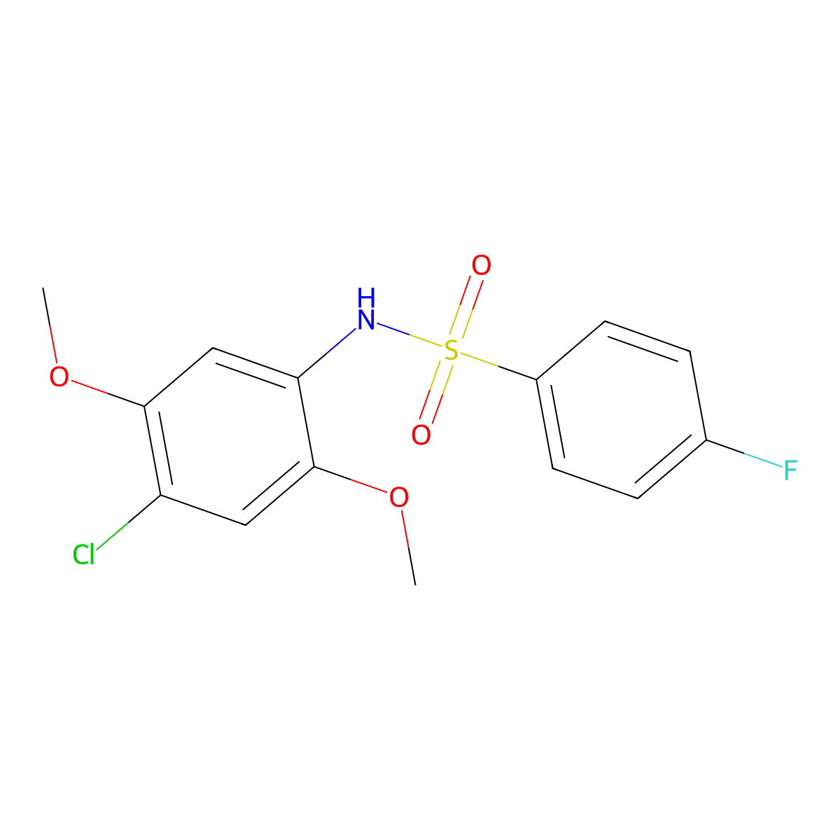 N-(4-chloro-2,5-dimethoxyphenyl)-4-fluorobenzenesulfonamide molecular structure, CAS 330467-27-1