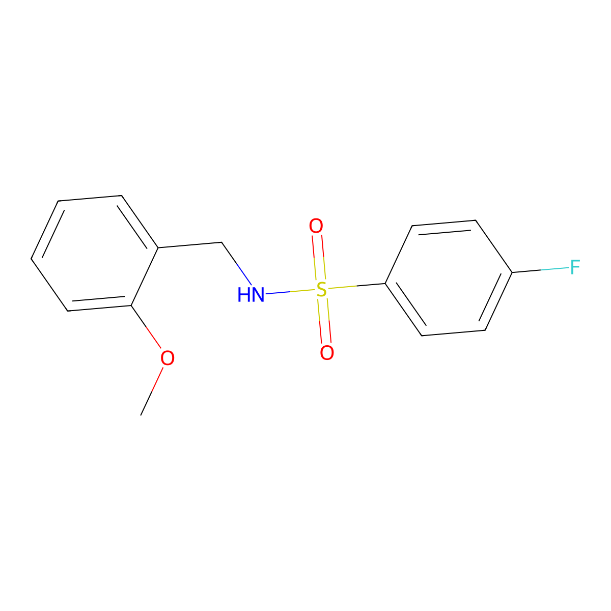 4-fluoro-N-[(2-methoxyphenyl)methyl]benzenesulfonamide molecular structure, CAS 330467-29-3