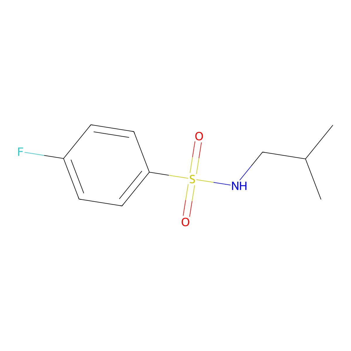 4-fluoro-N-(2-methylpropyl)benzenesulfonamide molecular structure, CAS 330467-35-1