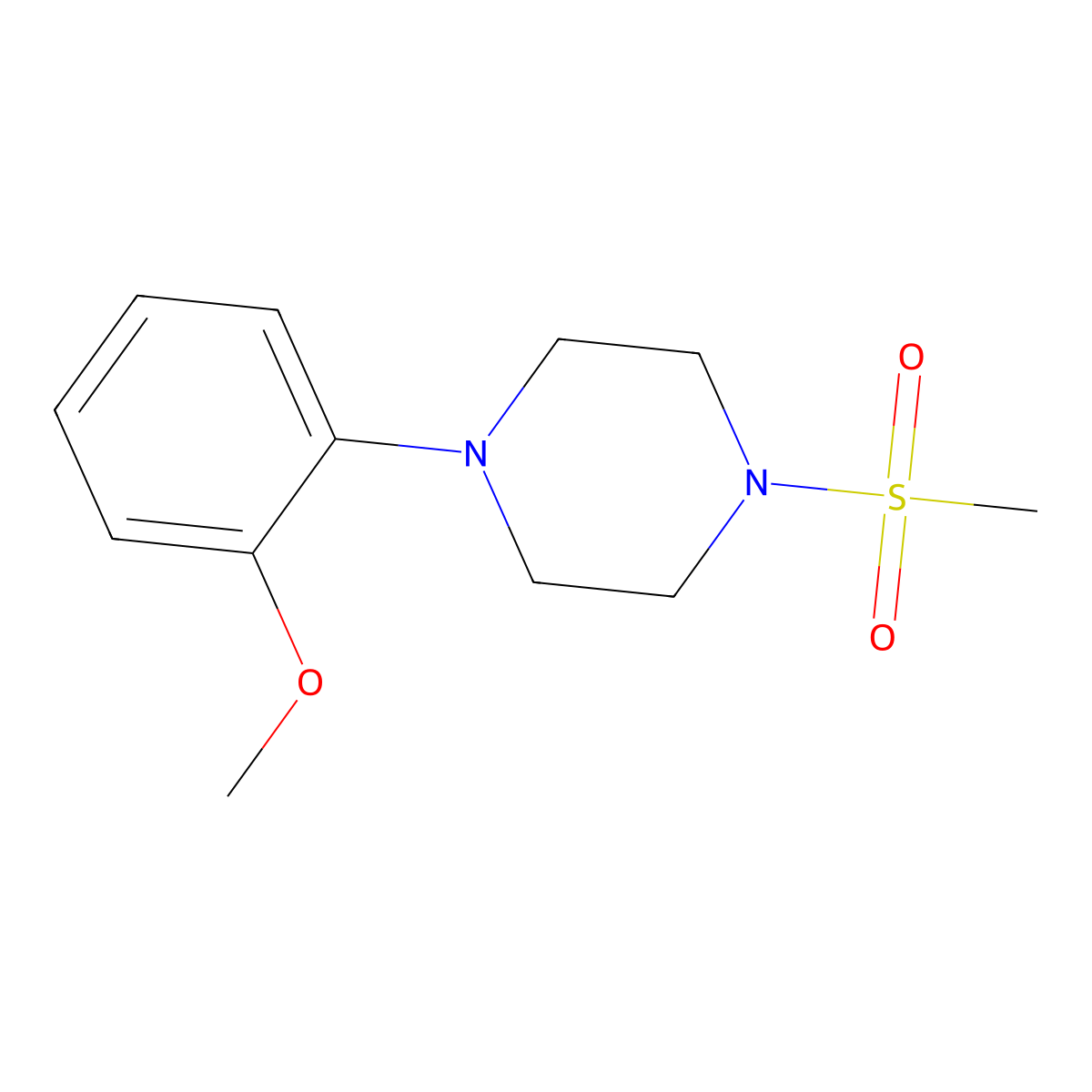 1-Methanesulfonyl-4-(2-methoxyphenyl)piperazine molecular structure, CAS 330467-46-4