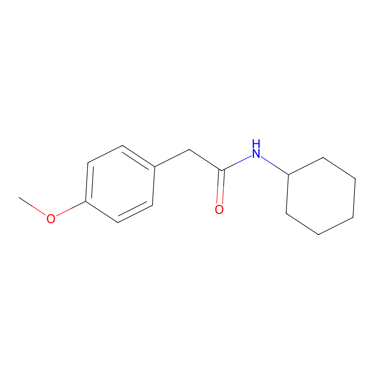 N-cyclohexyl-2-(4-methoxyphenyl)acetamide molecular structure, CAS 330467-51-1