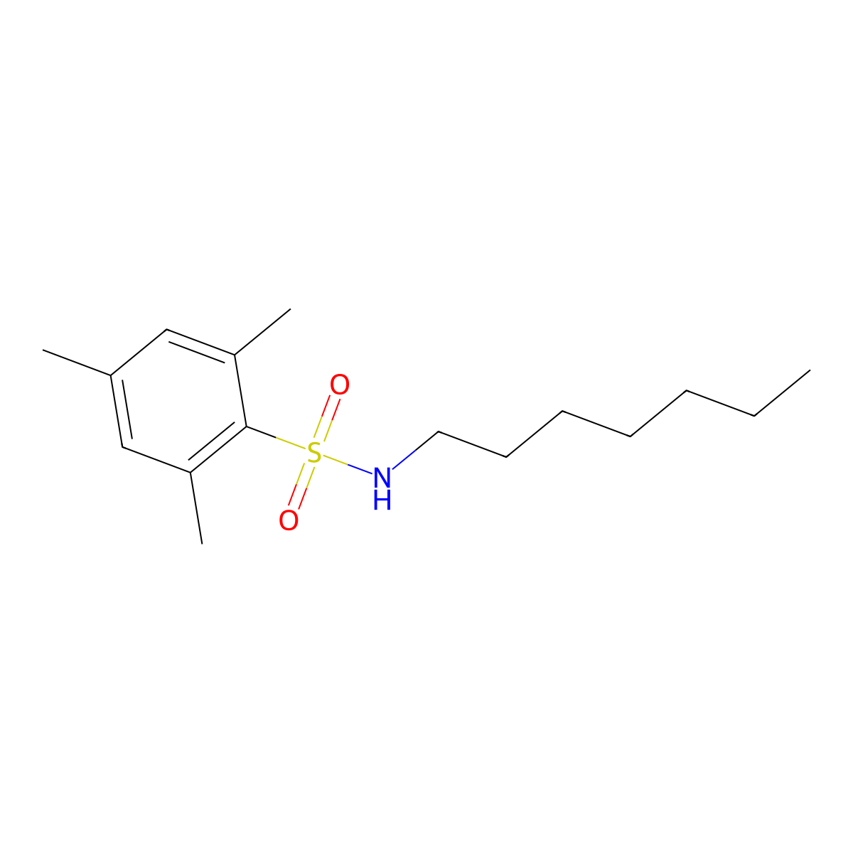 N-heptyl-2,4,6-trimethylbenzenesulfonamide molecular structure, CAS 330467-63-5