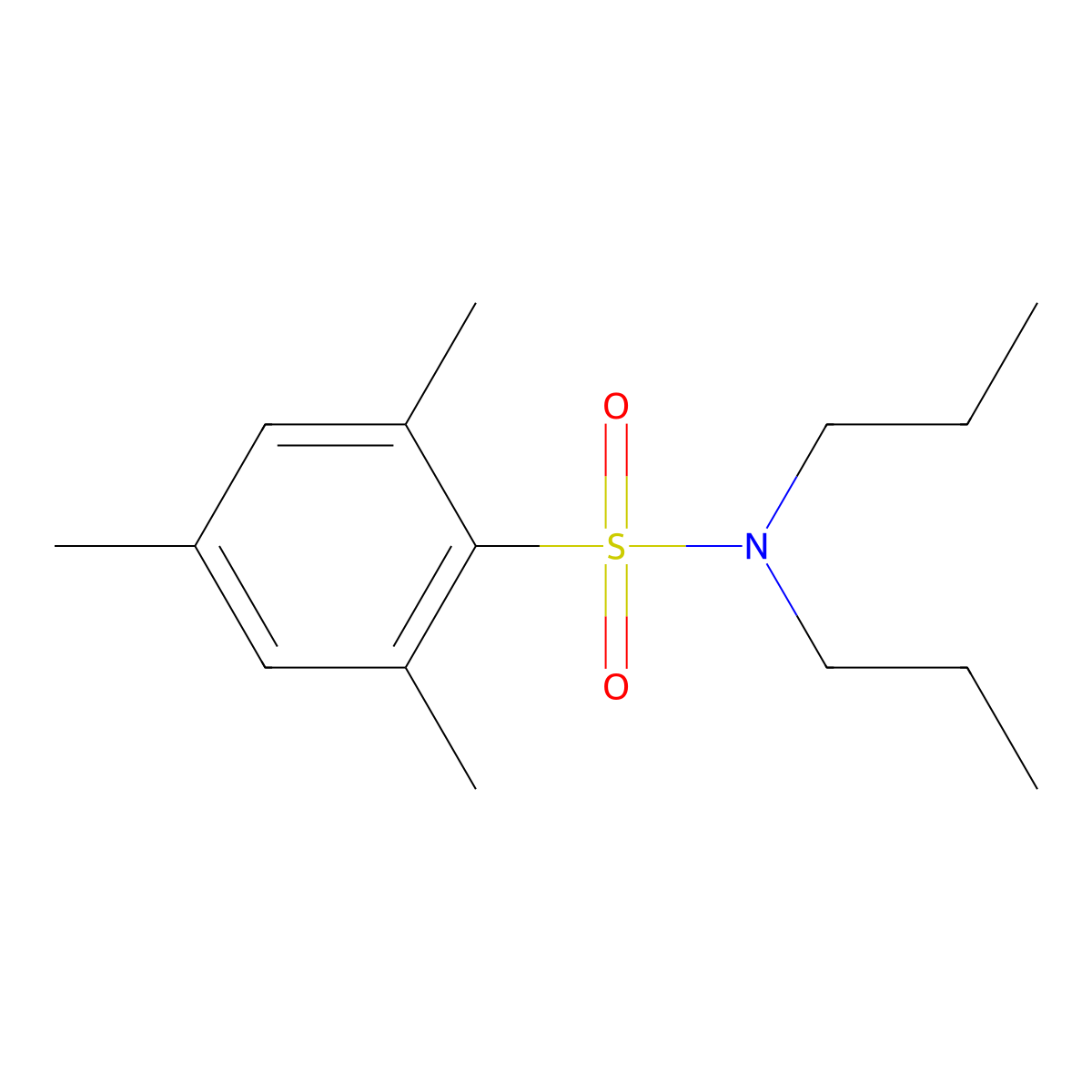 2,4,6-trimethyl-N,N-dipropylbenzenesulfonamide molecular structure, CAS 330467-65-7