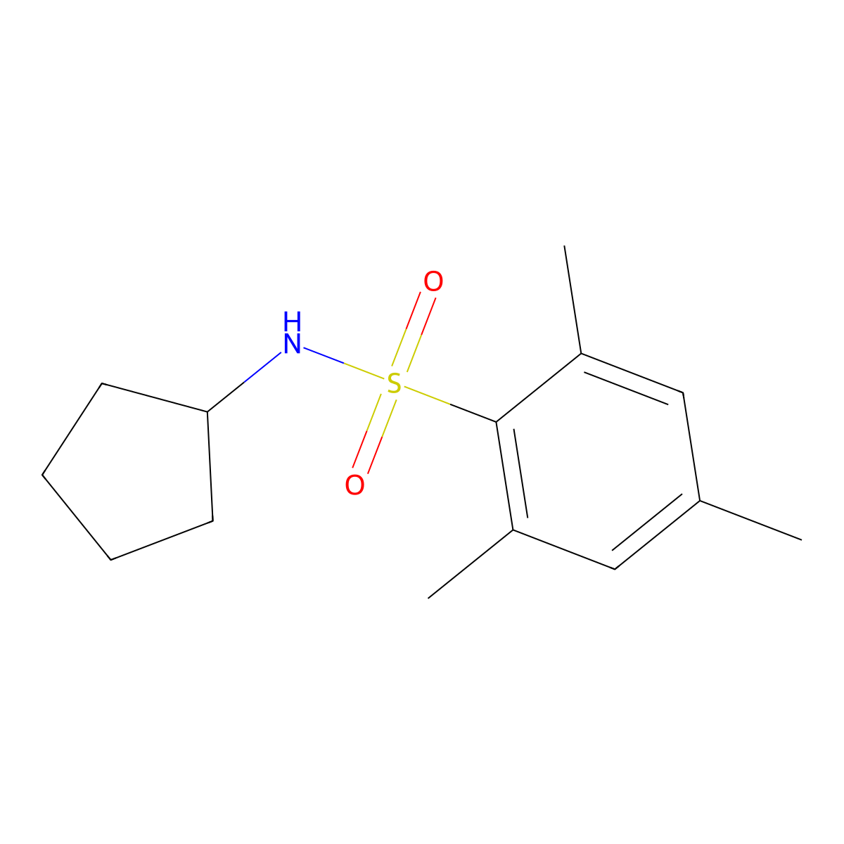 N-cyclopentyl-2,4,6-trimethylbenzenesulfonamide molecular structure, CAS 330467-67-9