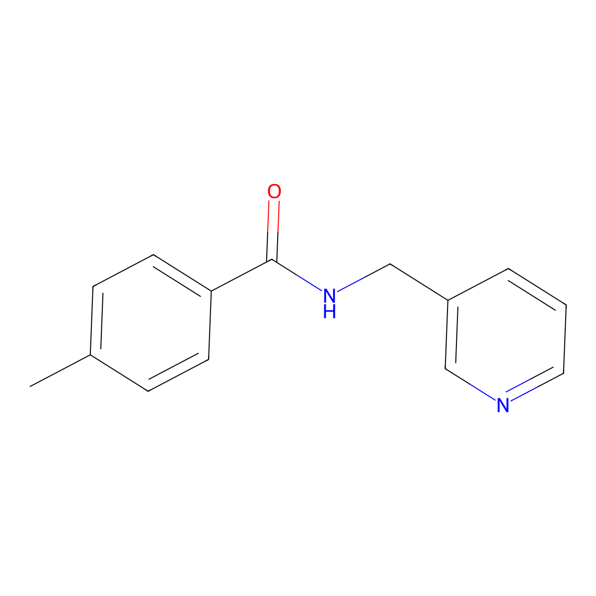 4-methyl-N-(3-pyridinylmethyl)benzamide molecular structure, CAS 330467-69-1