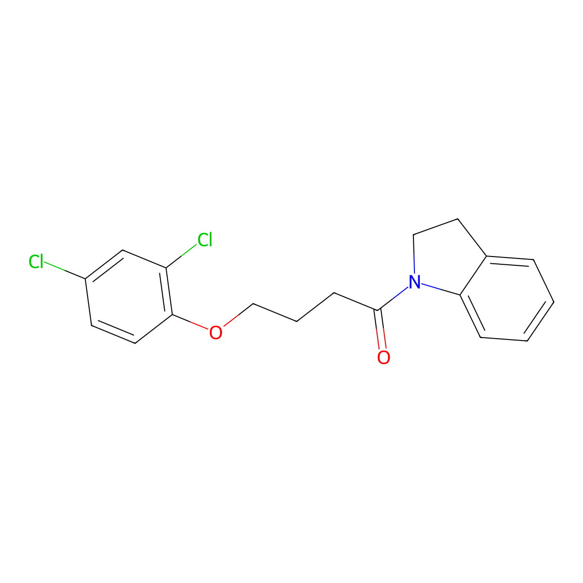 4-(2,4-Dichlorophenoxy)-1-(2,3-dihydroindol-1-yl)butan-1-one molecular structure, CAS 330467-82-8