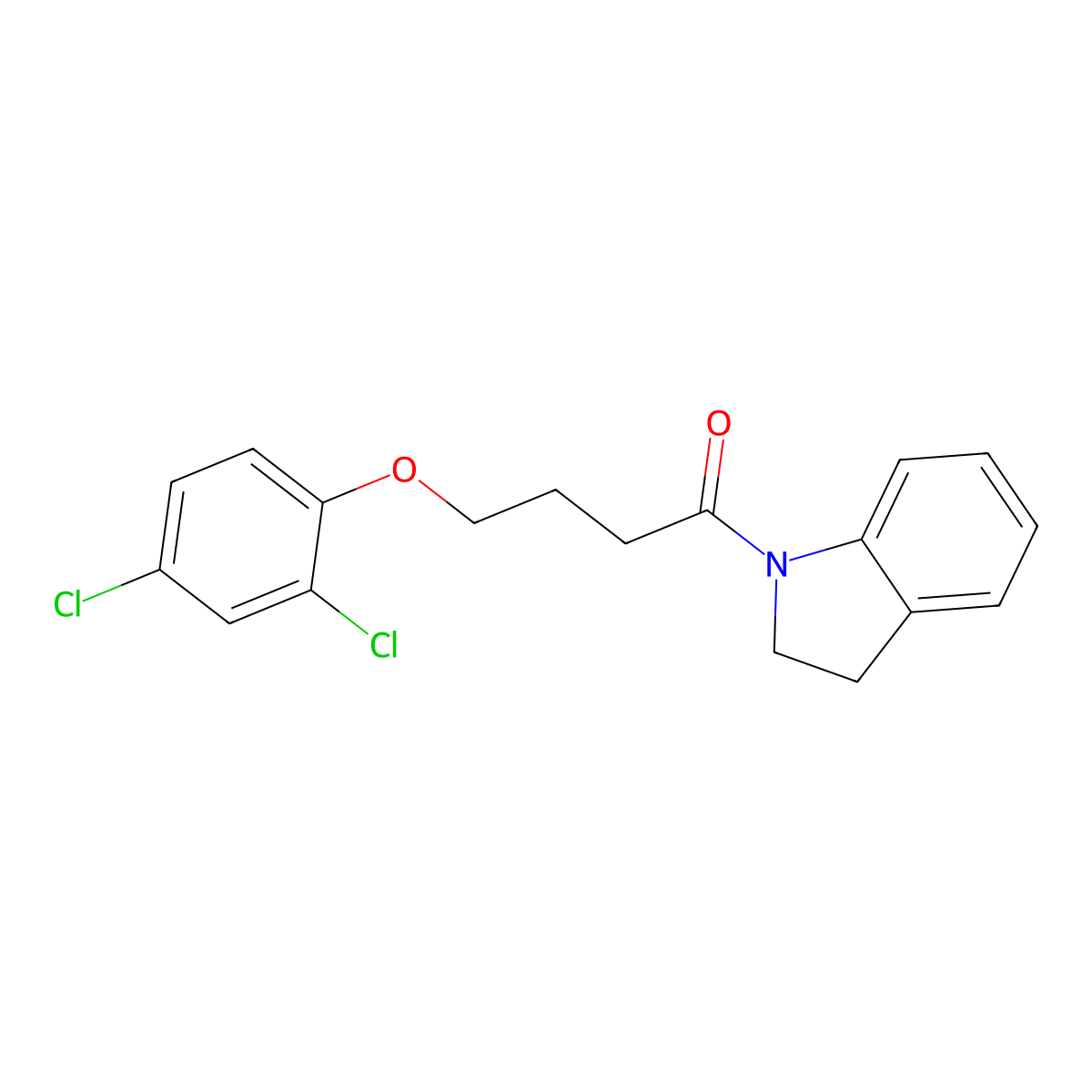 4-(2,4-Dichlorophenoxy)-1-(2,3-dihydroindol-1-yl)butan-1-one molecular structure, CAS 330467-82-8