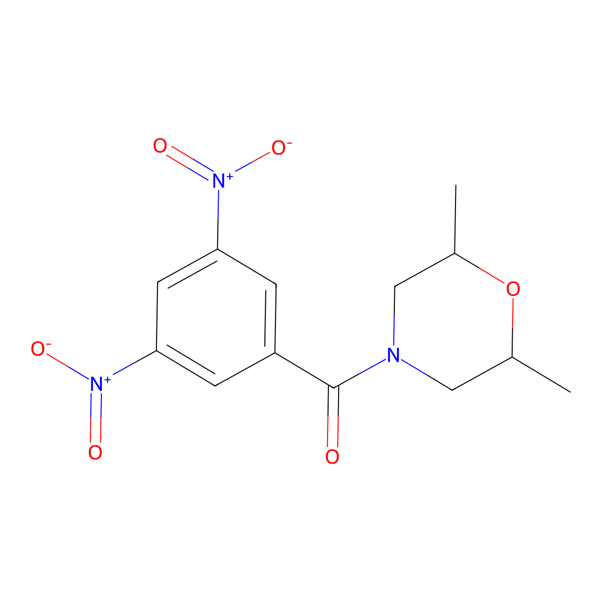 (2,6-Dimethylmorpholin-4-yl)-(3,5-dinitrophenyl)methanone molecular structure, CAS 330467-95-3