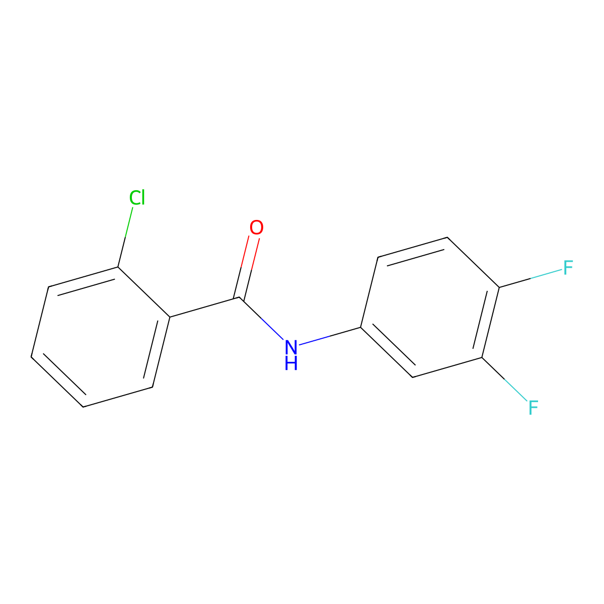2-chloro-N-(3,4-difluorophenyl)benzamide molecular structure, CAS 330467-98-6