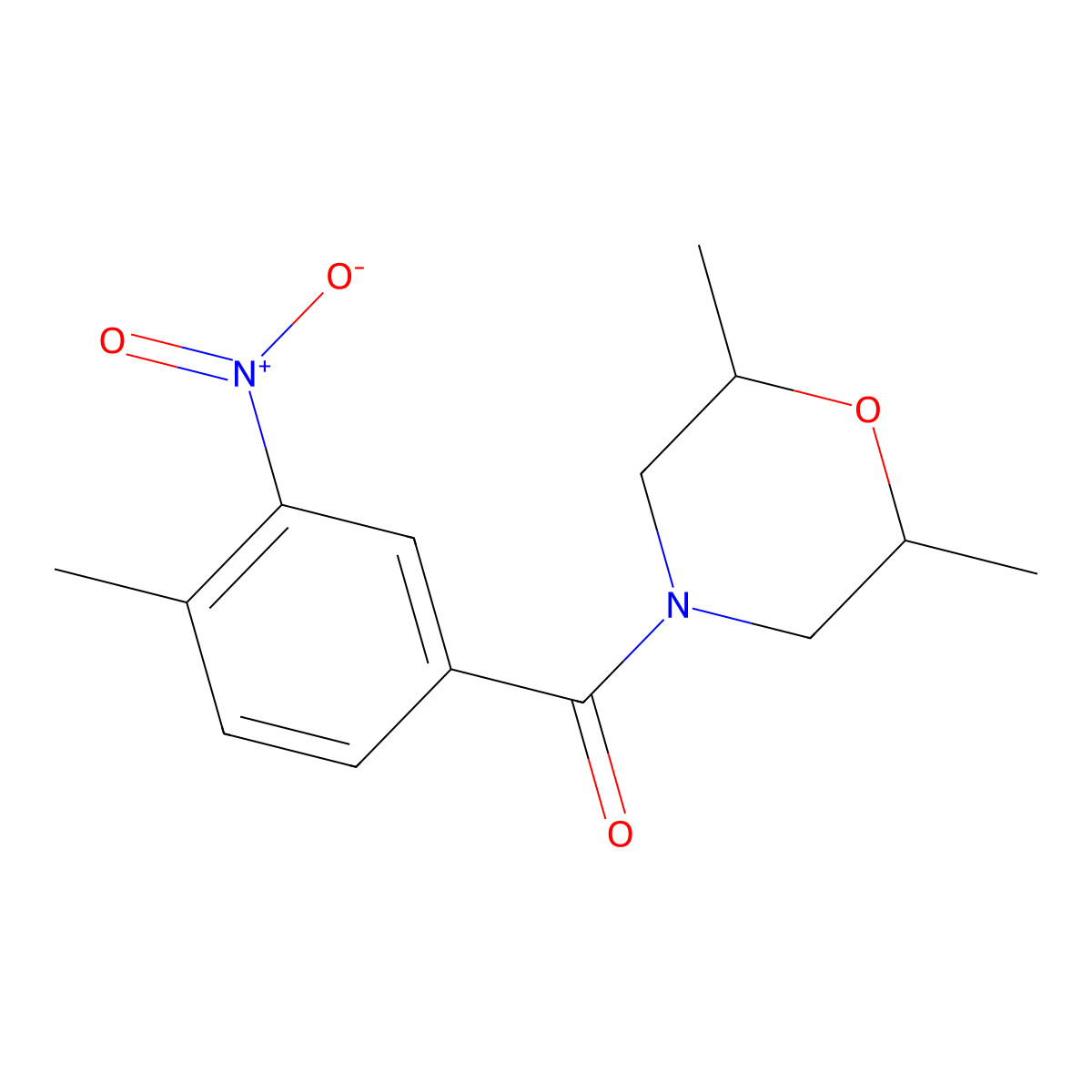 (2,6-Dimethylmorpholin-4-yl)-(4-methyl-3-nitrophenyl)methanone molecular structure, CAS 330468-02-5