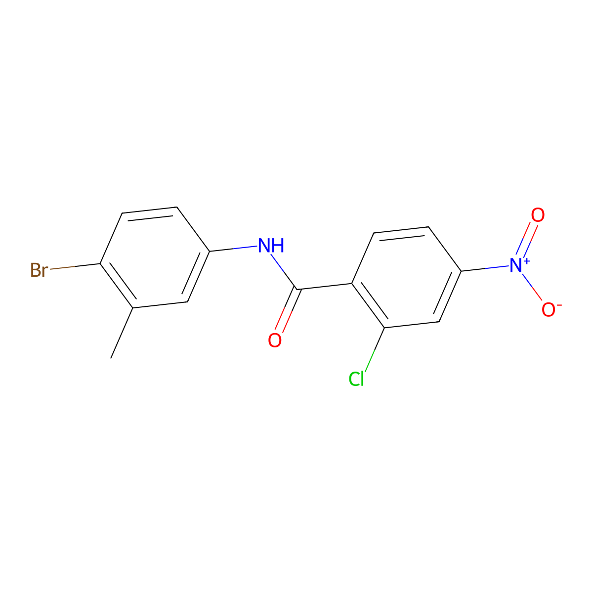 N-(4-bromo-3-methylphenyl)-2-chloro-4-nitrobenzamide molecular structure, CAS 330468-10-5