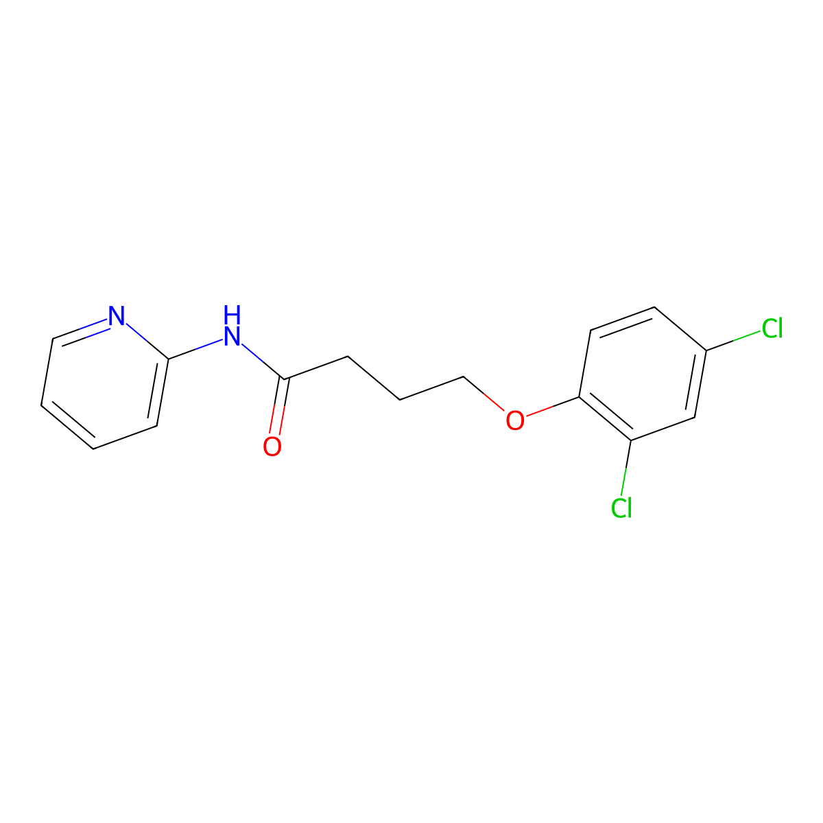 4-(2,4-dichlorophenoxy)-N-(pyridin-2-yl)butanamide molecular structure, CAS 330468-18-3
