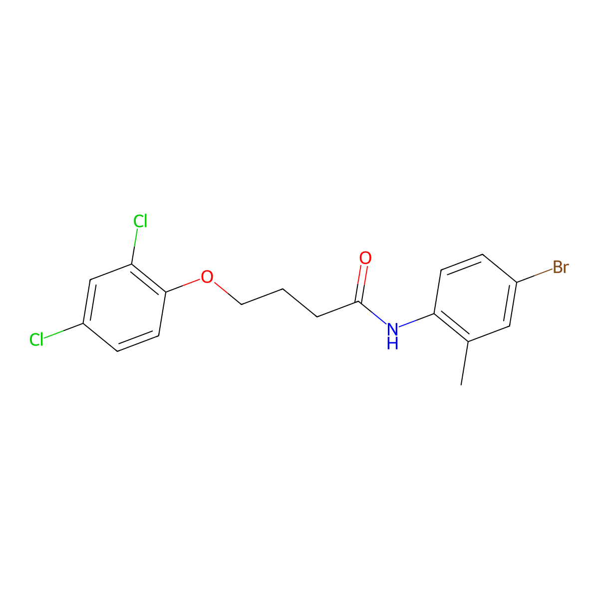 N-(4-bromo-2-methylphenyl)-4-(2,4-dichlorophenoxy)butanamide molecular structure, CAS 330468-19-4