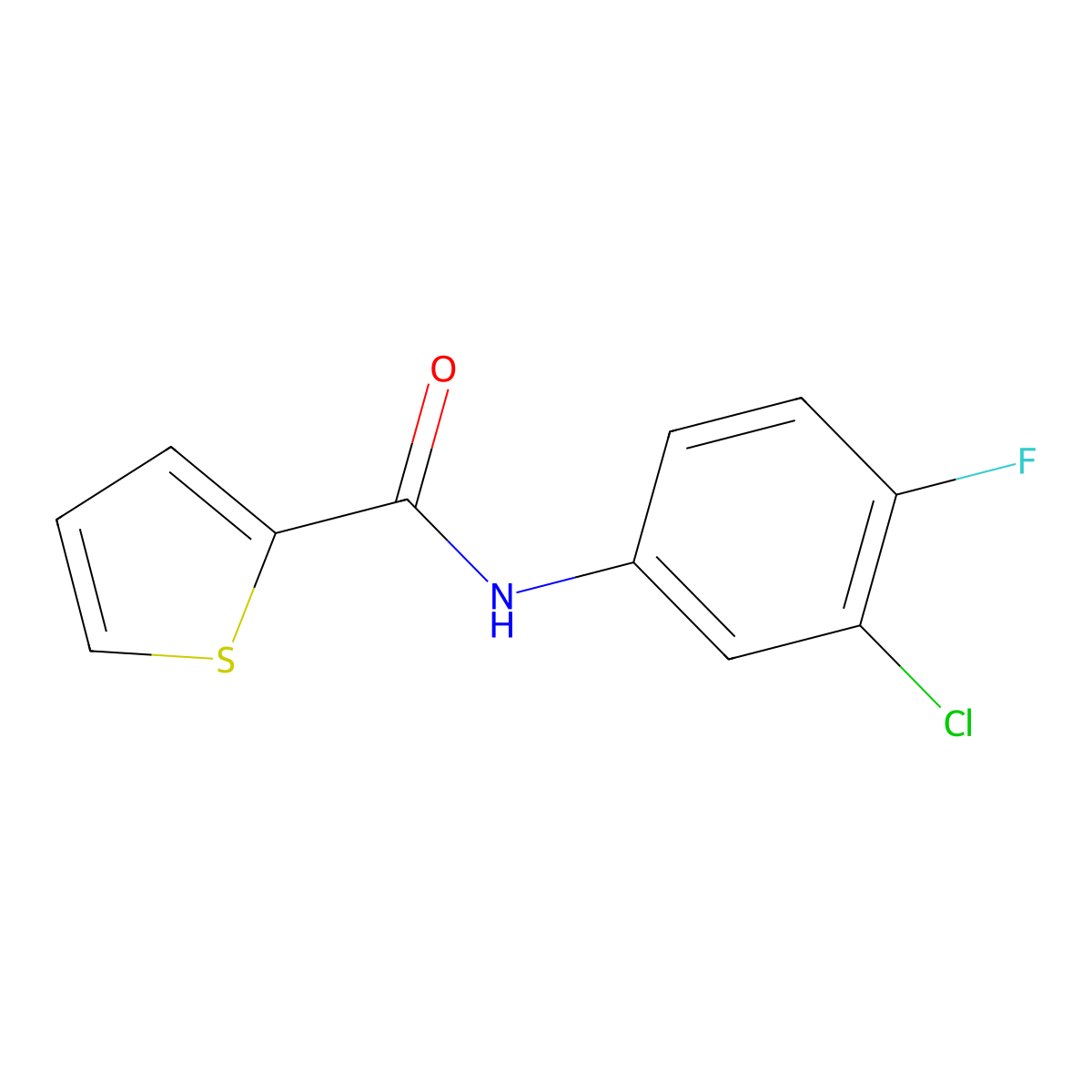 N-(3-chloro-4-fluorophenyl)thiophene-2-carboxamide molecular structure, CAS 330468-34-3