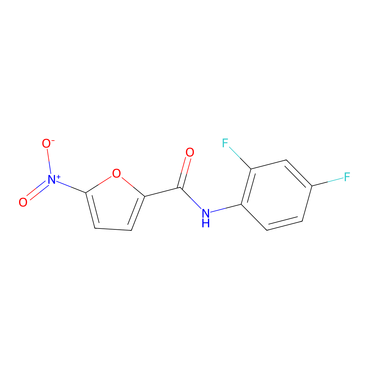 N-(2,4-difluorophenyl)-5-nitrofuran-2-carboxamide molecular structure, CAS 330468-42-3