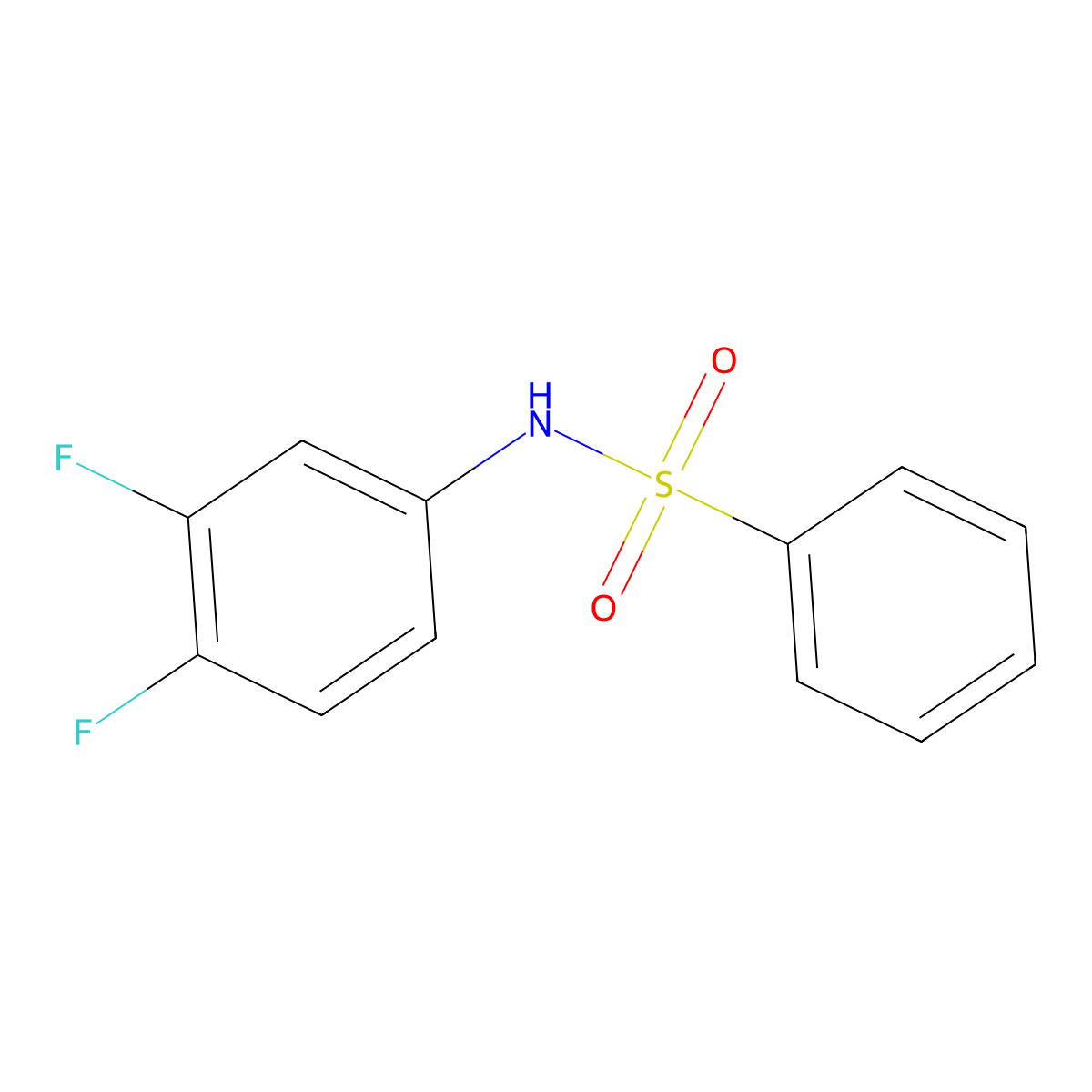 N-(3,4-difluorophenyl)benzenesulfonamide molecular structure, CAS 330468-44-5