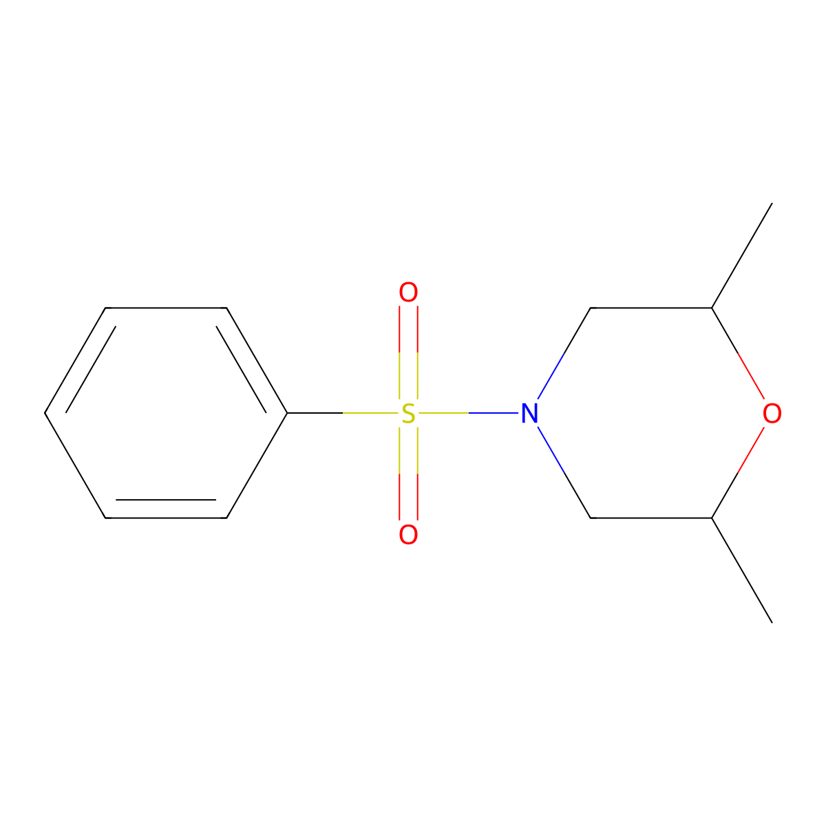 2,6-Dimethyl-4-(phenylsulfonyl)morpholine molecular structure, CAS 330468-46-7