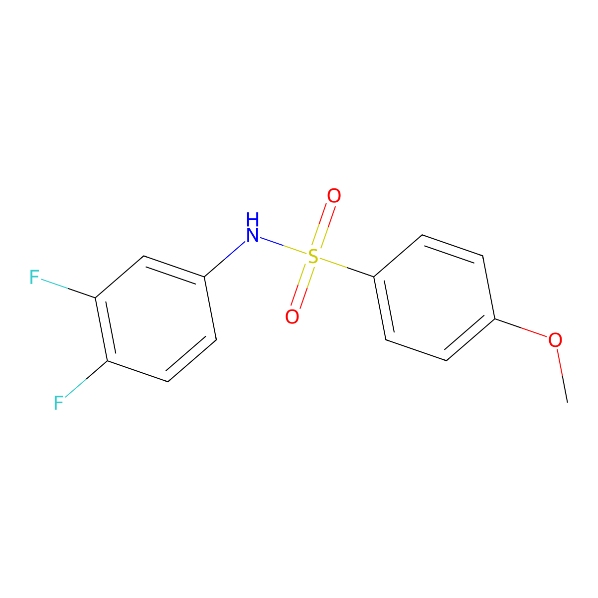 N-(3,4-difluorophenyl)-4-methoxybenzenesulfonamide molecular structure, CAS 330468-51-4