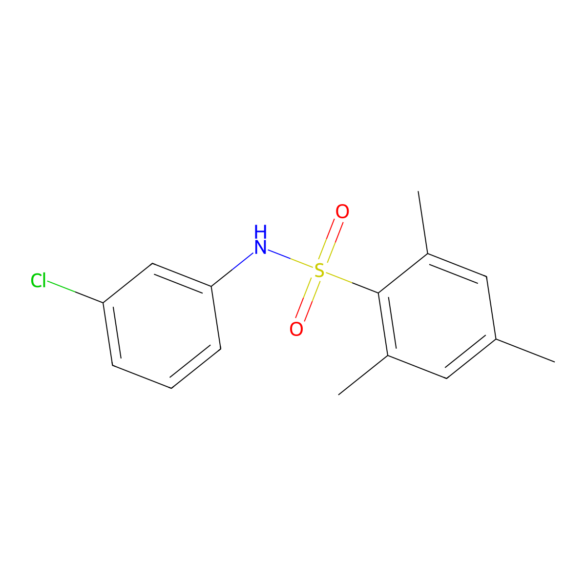N-(3-chlorophenyl)-2,4,6-trimethylbenzenesulfonamide molecular structure, CAS 330468-56-9