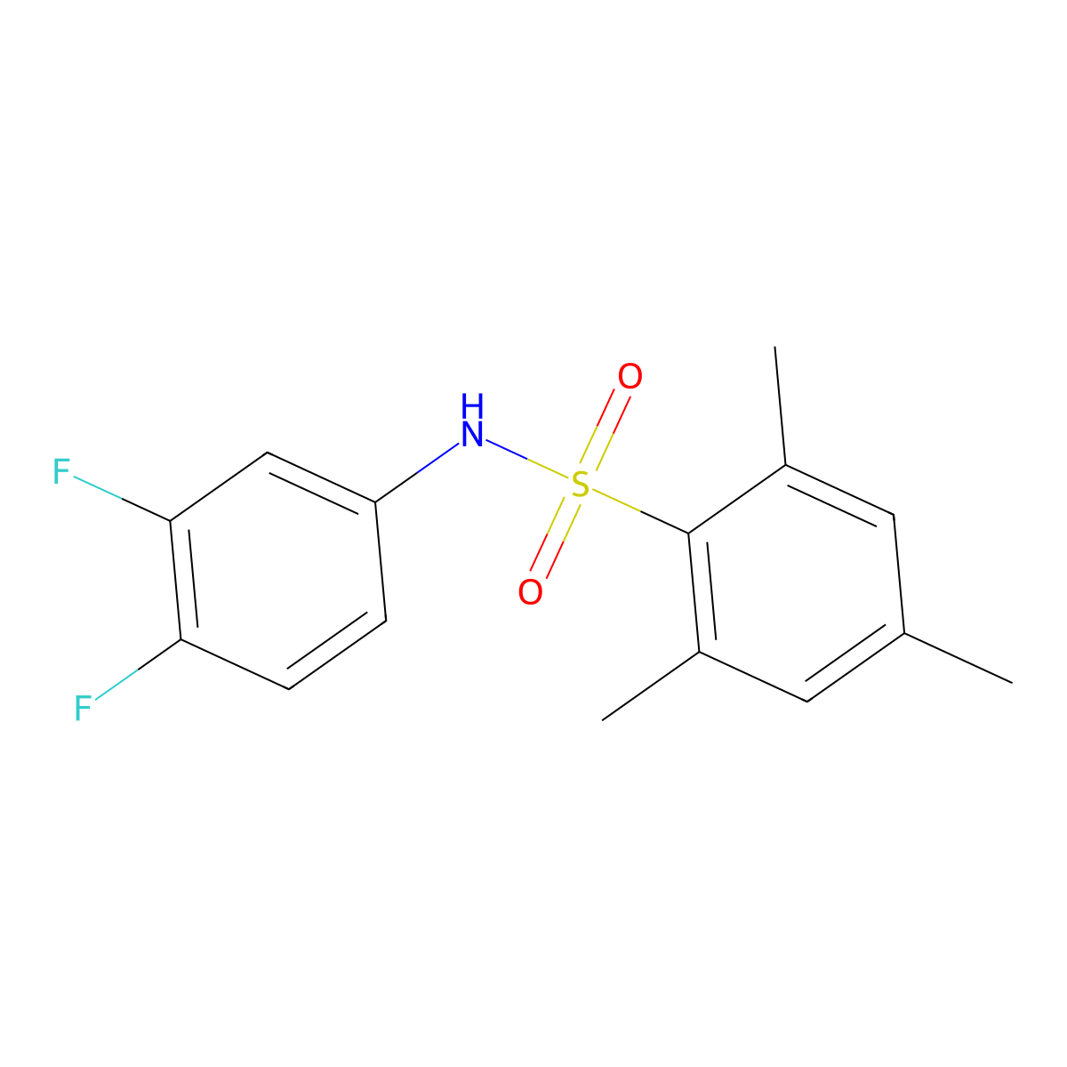 N-(3,4-difluorophenyl)-2,4,6-trimethylbenzenesulfonamide molecular structure, CAS 330468-60-5