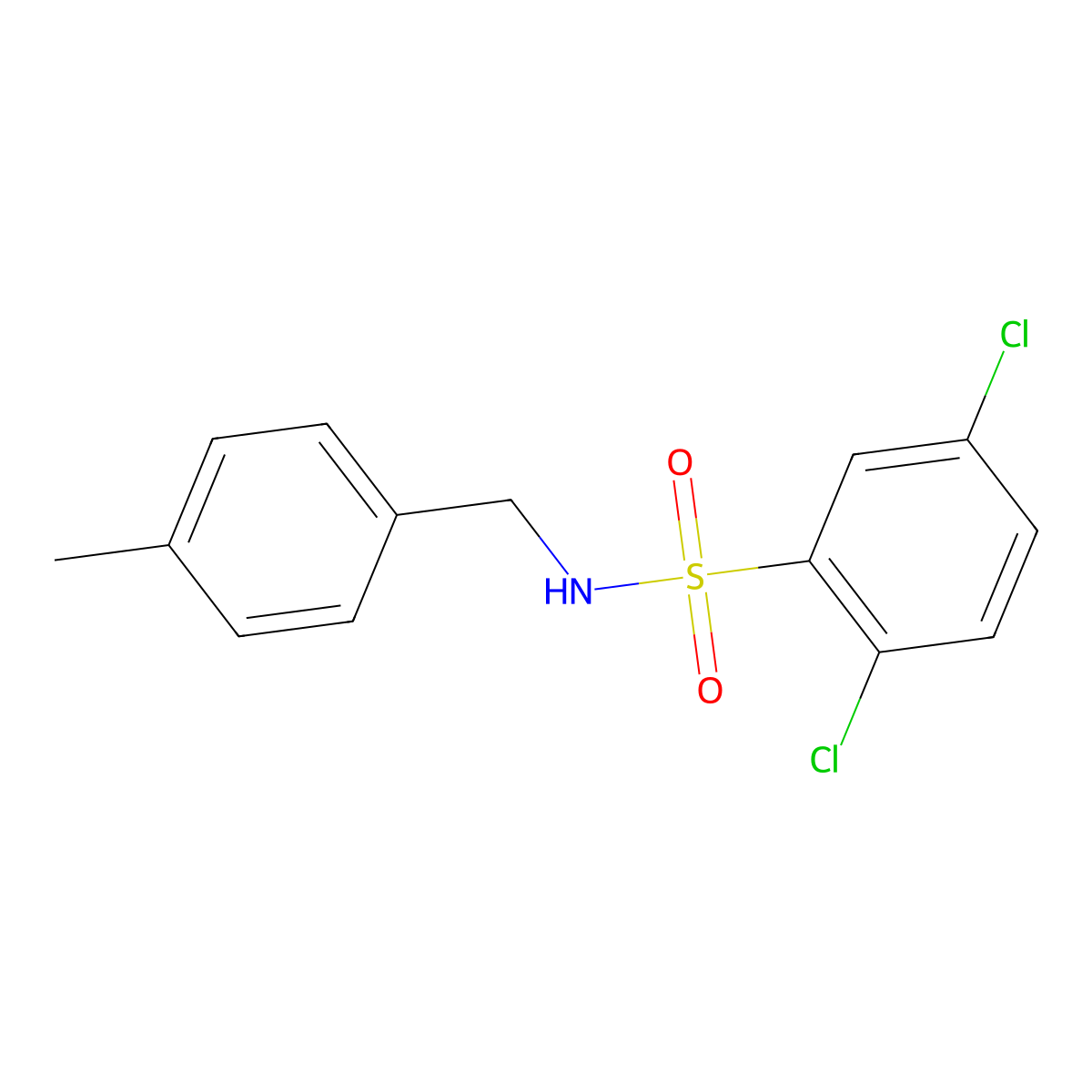 2,5-dichloro-N-(4-methylbenzyl)benzenesulfonamide molecular structure, CAS 330468-70-7