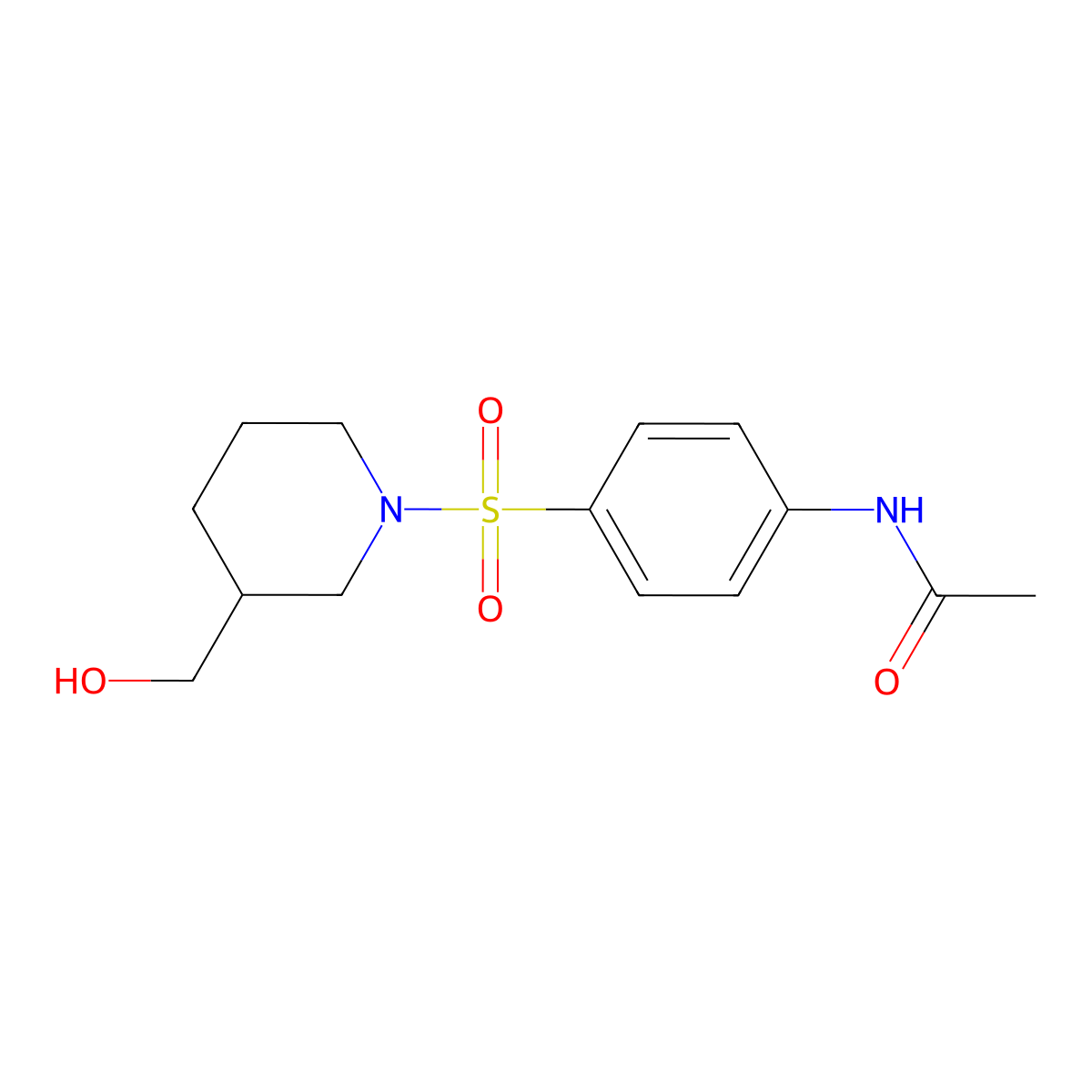 N-(4-{[3-(hydroxymethyl)piperidin-1-yl]sulfonyl}phenyl)acetamide molecular structure, CAS 330468-81-0