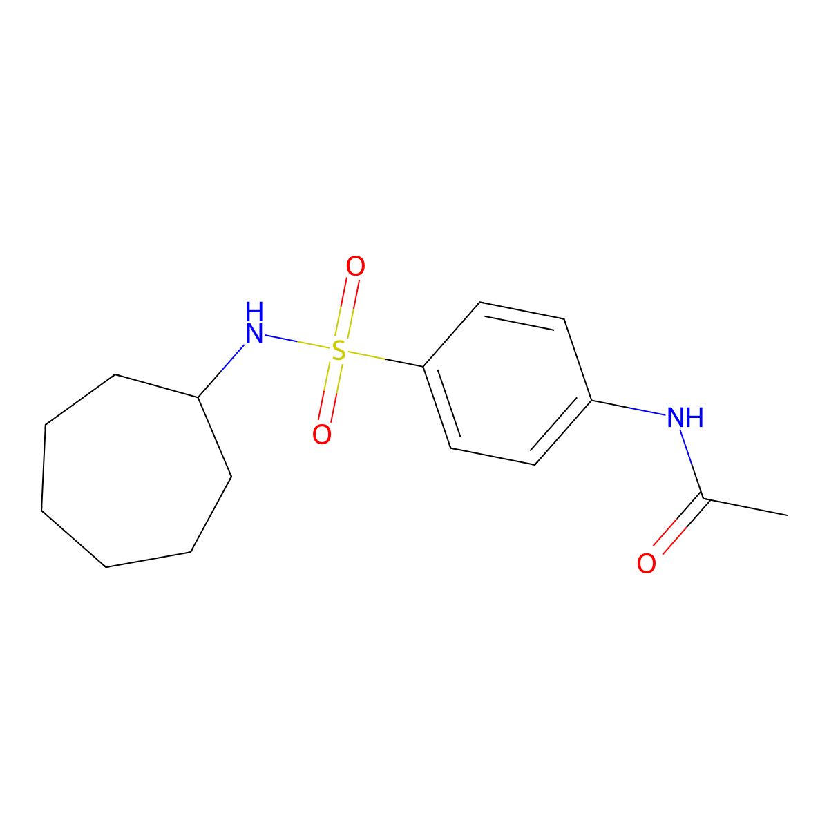 N-[4-(cycloheptylsulfamoyl)phenyl]acetamide molecular structure, CAS 330468-83-2