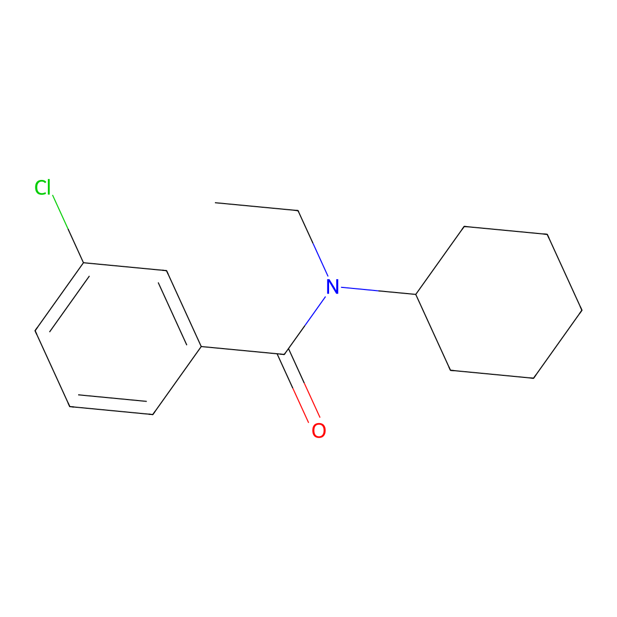 3-Chloro-N-cyclohexyl-N-ethylbenzamide molecular structure, CAS 330468-89-8