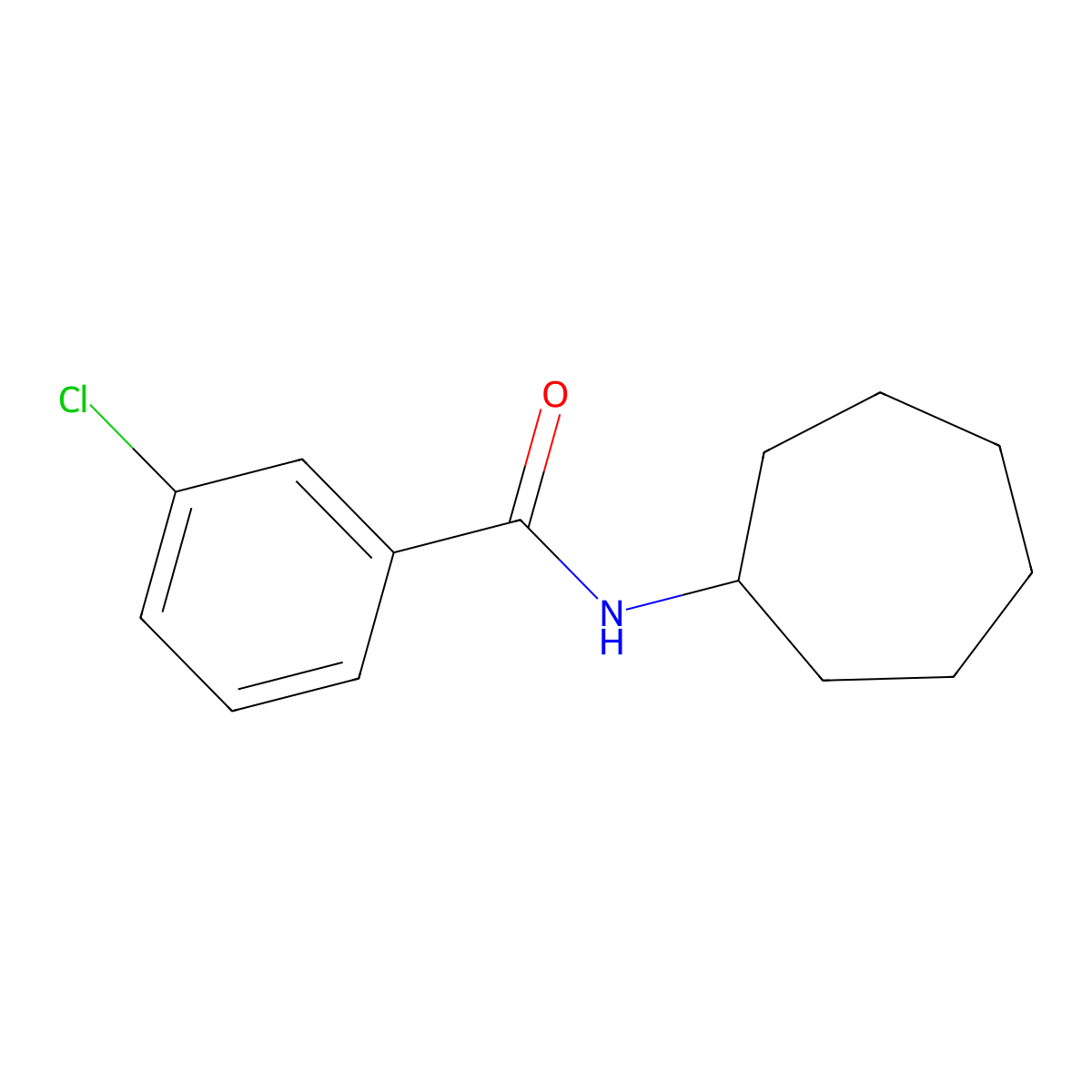 3-chloro-N-cycloheptylbenzamide molecular structure, CAS 330468-92-3